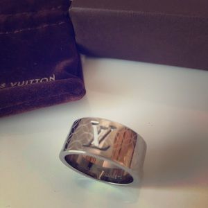 Louis Vuitton LV monogram cut out ring LARGE 10